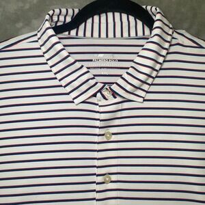 Vineyard Vines Palmero Polo Shirt Mens XXL White Blue Red Striped Performance